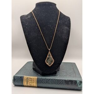 Kendra‎ Scott Elisa Rose Gold Green Stone Adjustable Length Pendant Necklace